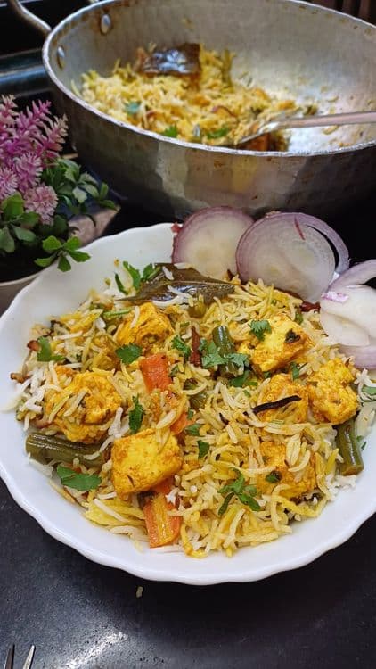 Achari Paneer Biryani recipe