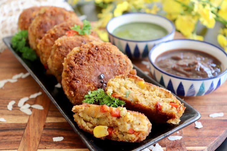 Vegetable Poha Cutlets recipe
