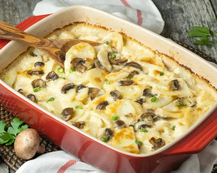 Creamy Mushroom and Potato Gratin recipe