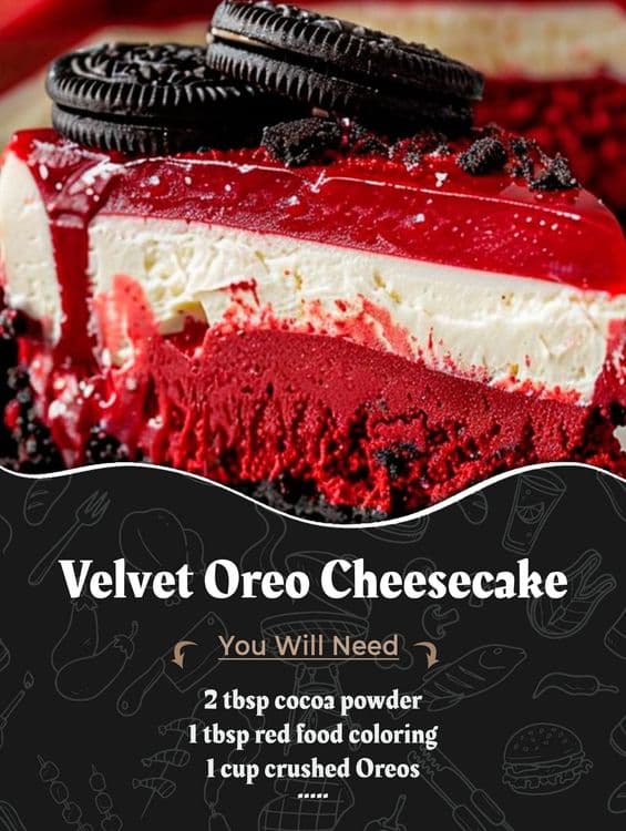 Red Velvet Oreo Cheesecake recipe