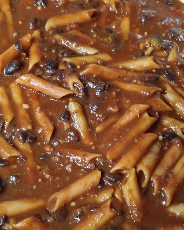 Hearty Black Bean and Lentil Pasta recipe