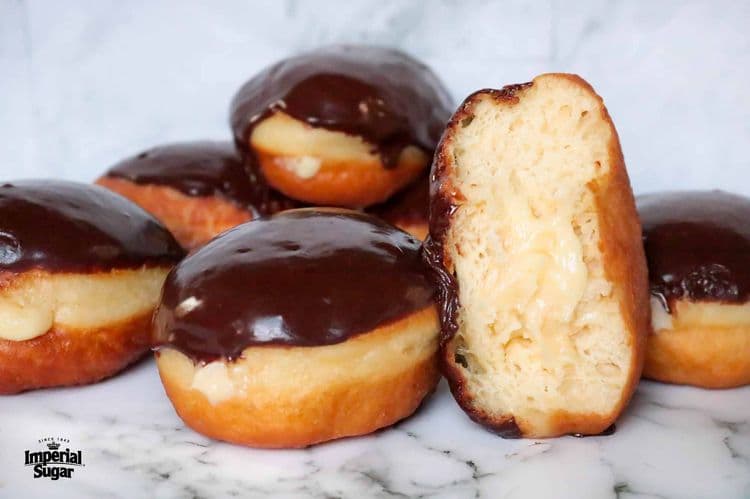 Custard-Filled Donuts with Chocolate Glaze recipe