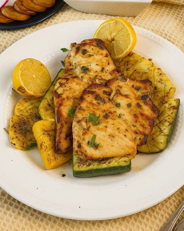 Lemon Dijon Chicken with Zucchini & Squash recipe