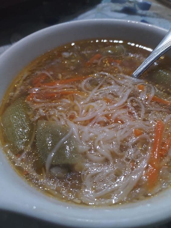 Misua Soup with Ground Pork and Ribbed/Sponge Gourd (Patola) recipe