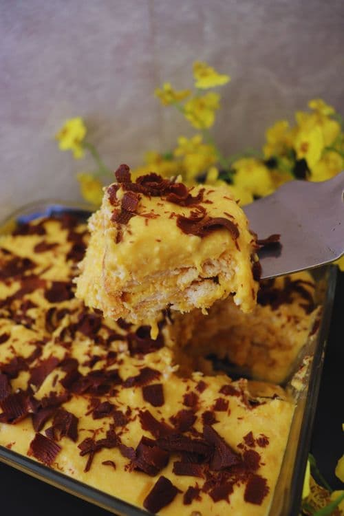 Mango Biscuit Pudding recipe