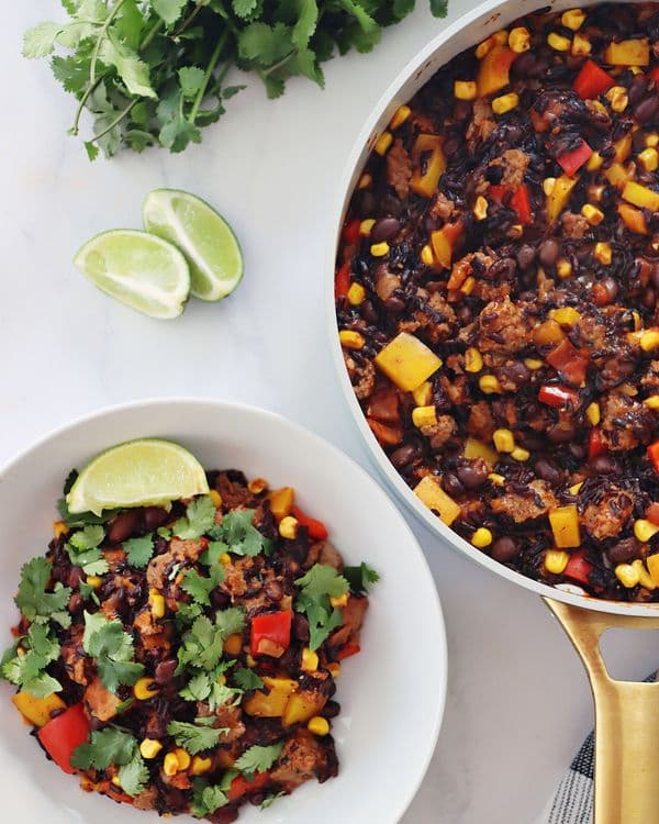 Riz au bœuf et haricots noirs façon mexicaine recipe