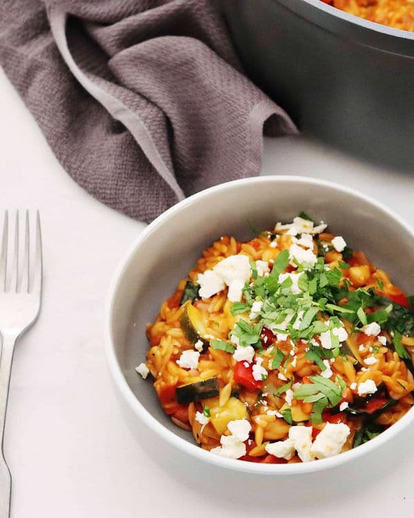 Mediterranean Orzo with Chickpeas and Vegetables recipe