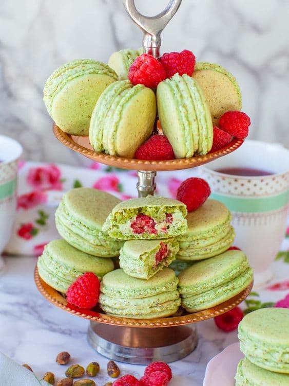 Exquisite Raspberry Pistachio Macarons recipe