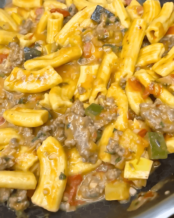 Homemade Pasta with Italian Sausage and Tomato Sauce recipe