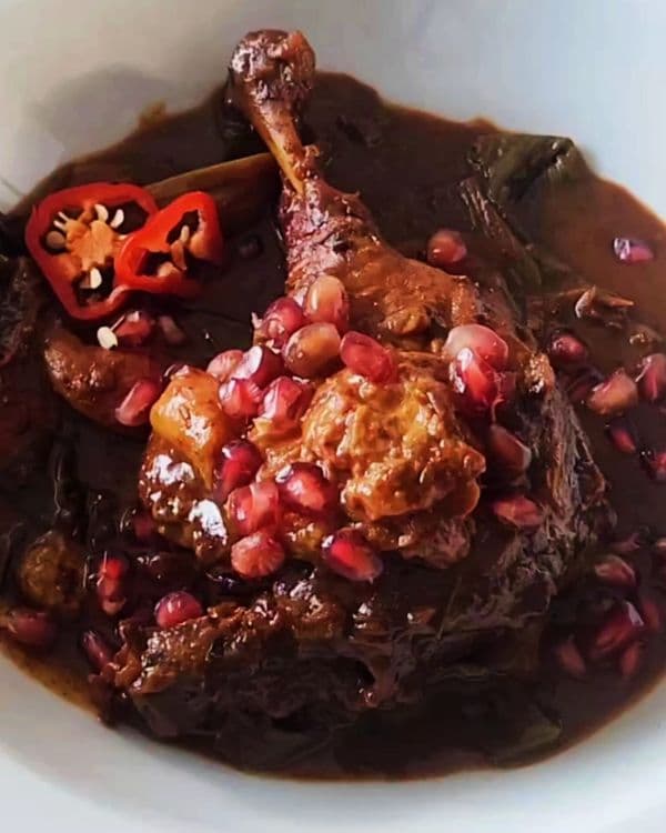 Braised Peking Duck Legs with Pomegranate recipe