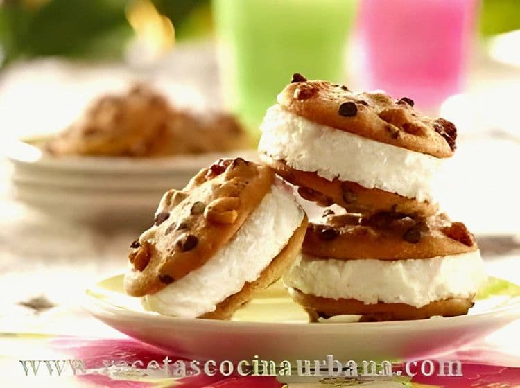 Walnut, Chocolate, and Honey Cookies Filled with Vanilla Ice Cream recipe