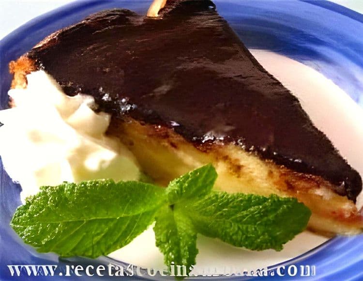 Pear Tart with Chocolate Topping recipe