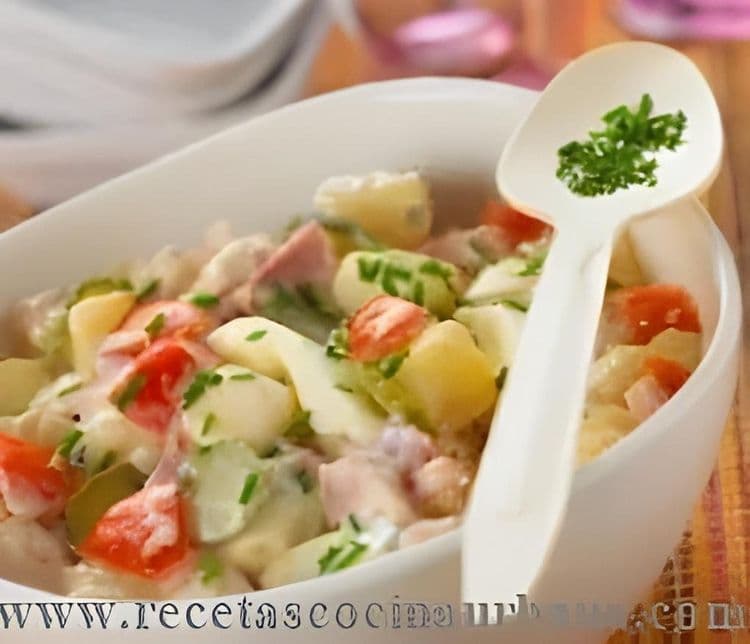 Potato, Tomato, and Ham Salad recipe