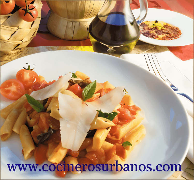 Italian Penne with Bacon and Tomato Sauce recipe