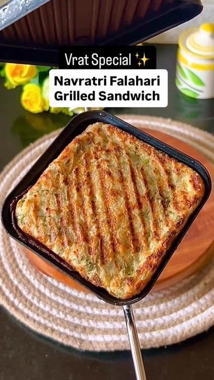 Navratri Falahari Grilled Sandwich with Techa Raita recipe