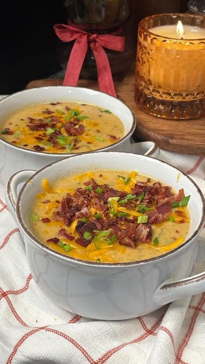 Cheesy Corn Chowder with Bacon recipe