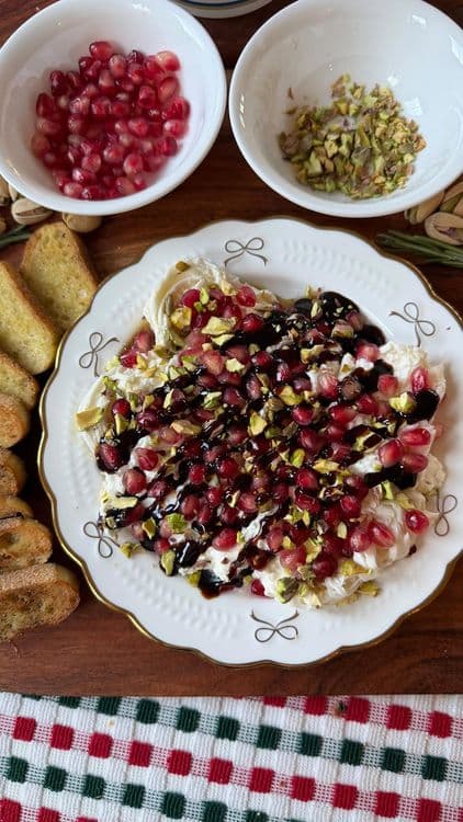 Pomegranate & Pistachio Burrata Dip recipe
