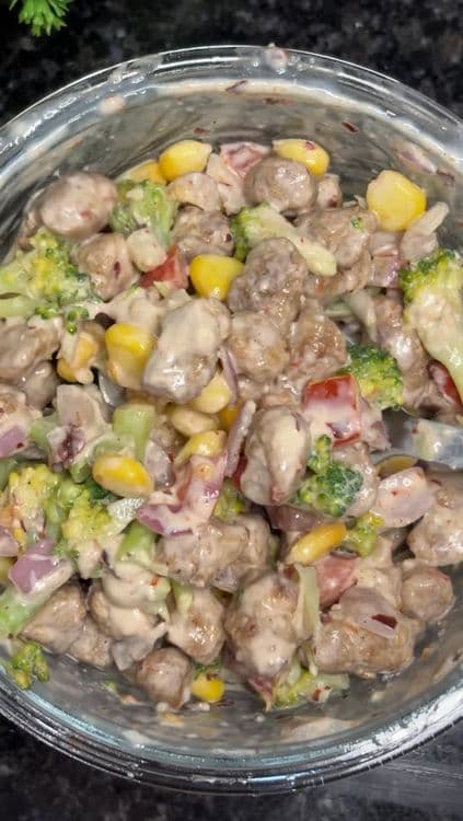 Creamy High Protein Soya Salad recipe