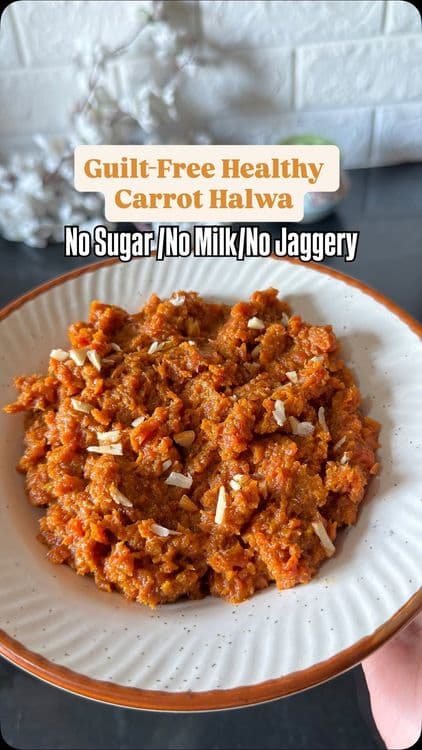Healthy Creamy Carrot Halwa recipe