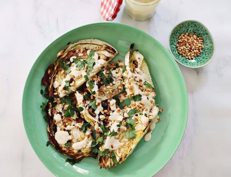 Roasted Cabbage with Tahini Dressing recipe