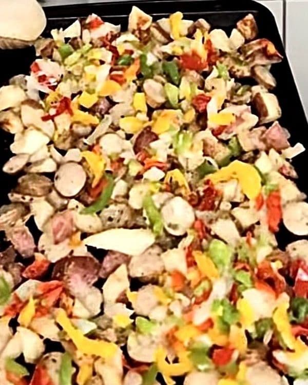 Sheet Pan Sausage, Potatoes, and Peppers recipe