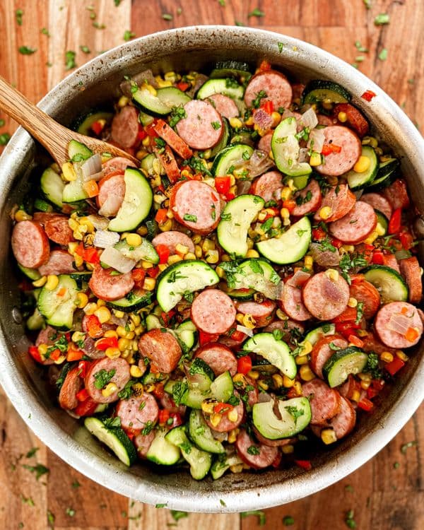 Flavorful Kielbasa and Vegetable Skillet recipe