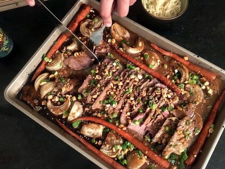 Sheet Pan Thai Peanut Beef recipe