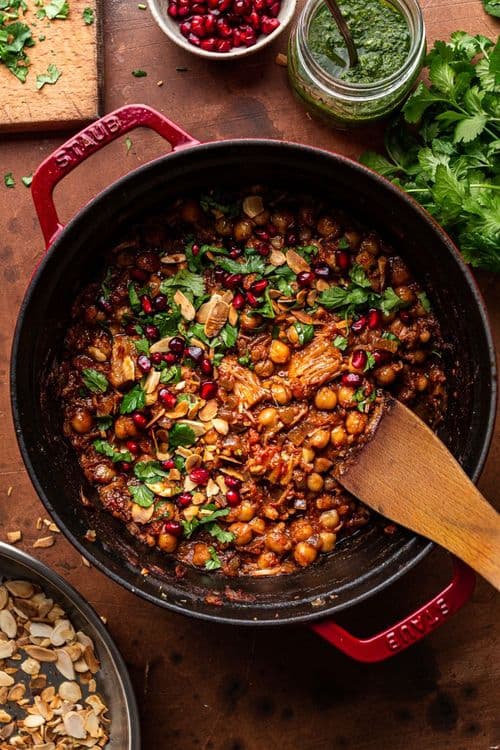Middle Eastern Jackfruit and Chickpea Stew with Zough recipe