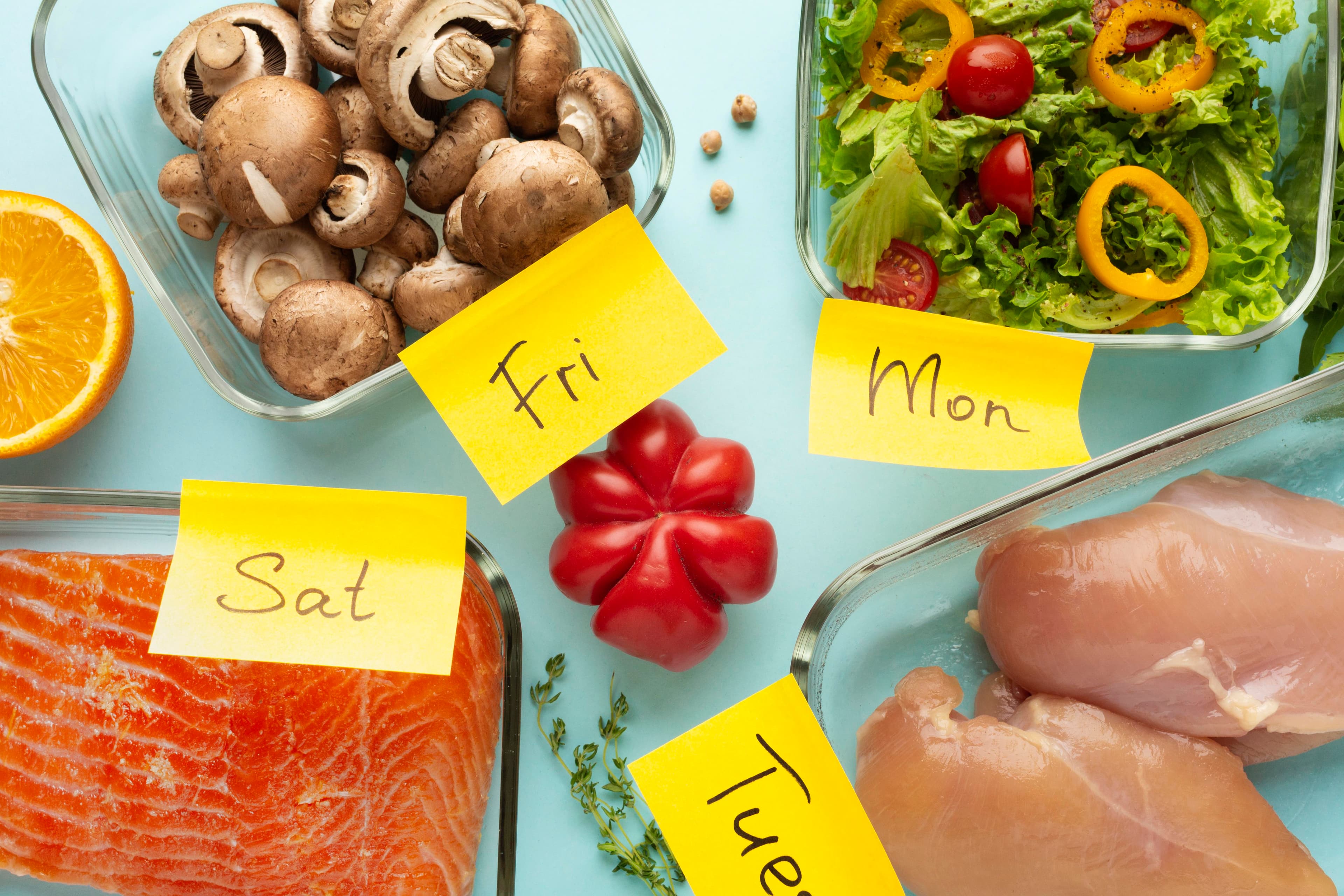 top-view-arrangement-food-planning