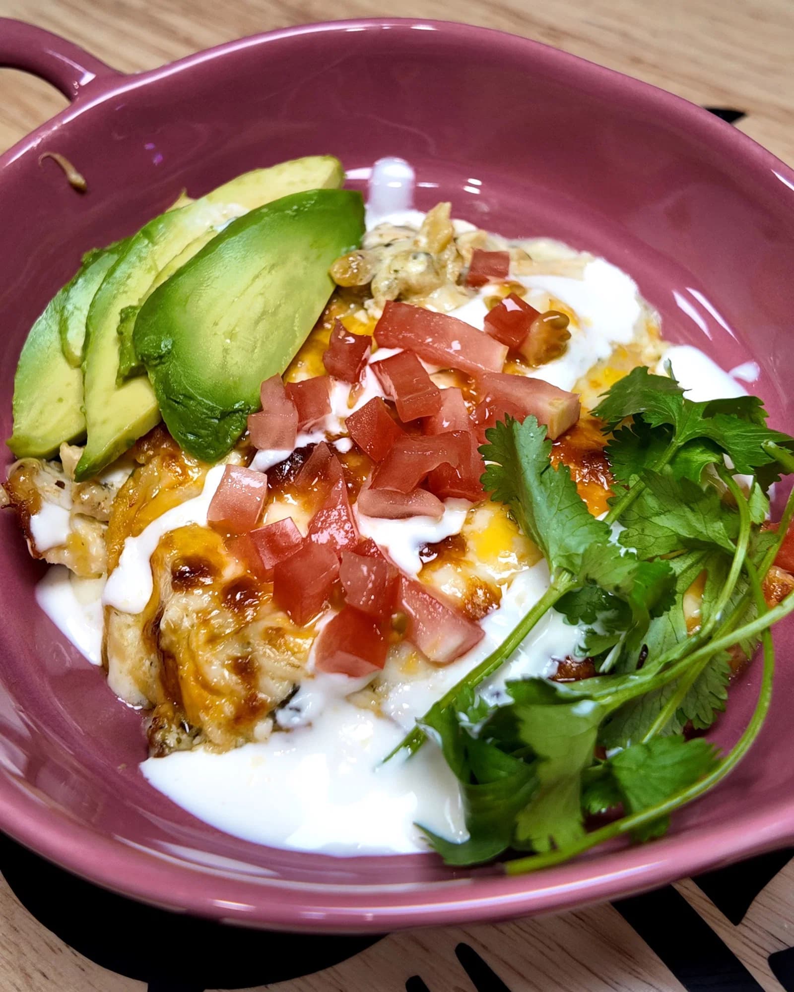 Creamy Salsa Verde Chicken Enchilada Bake recipe