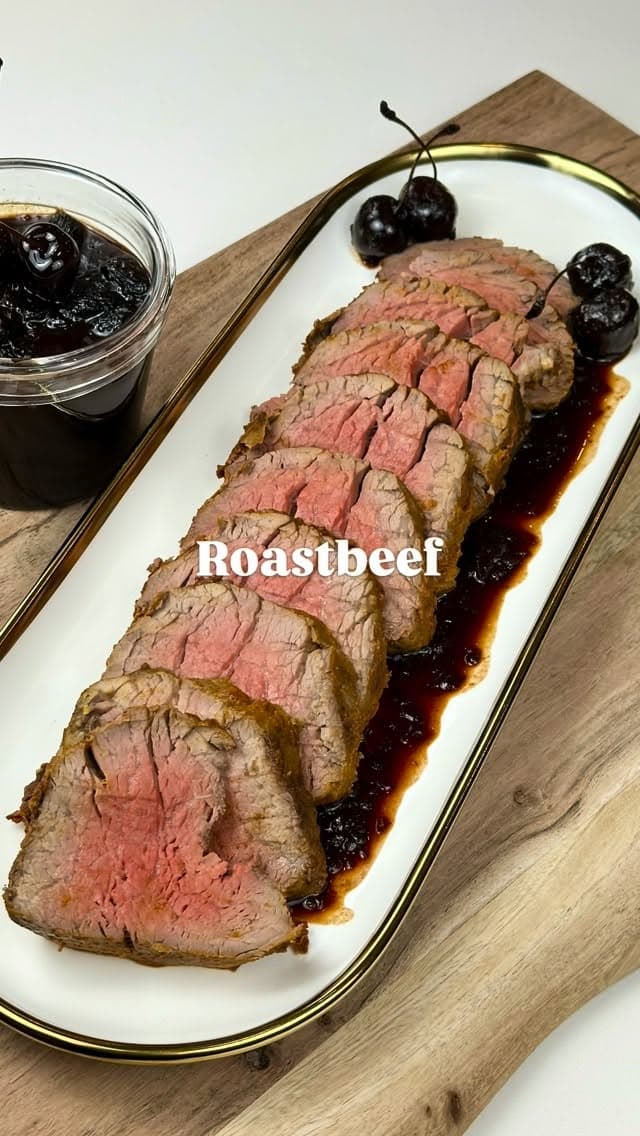 Beef Tenderloin with Cherry Port Wine Sauce recipe