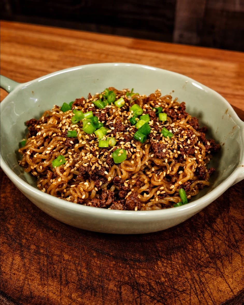 Sticky Beef Ramen recipe