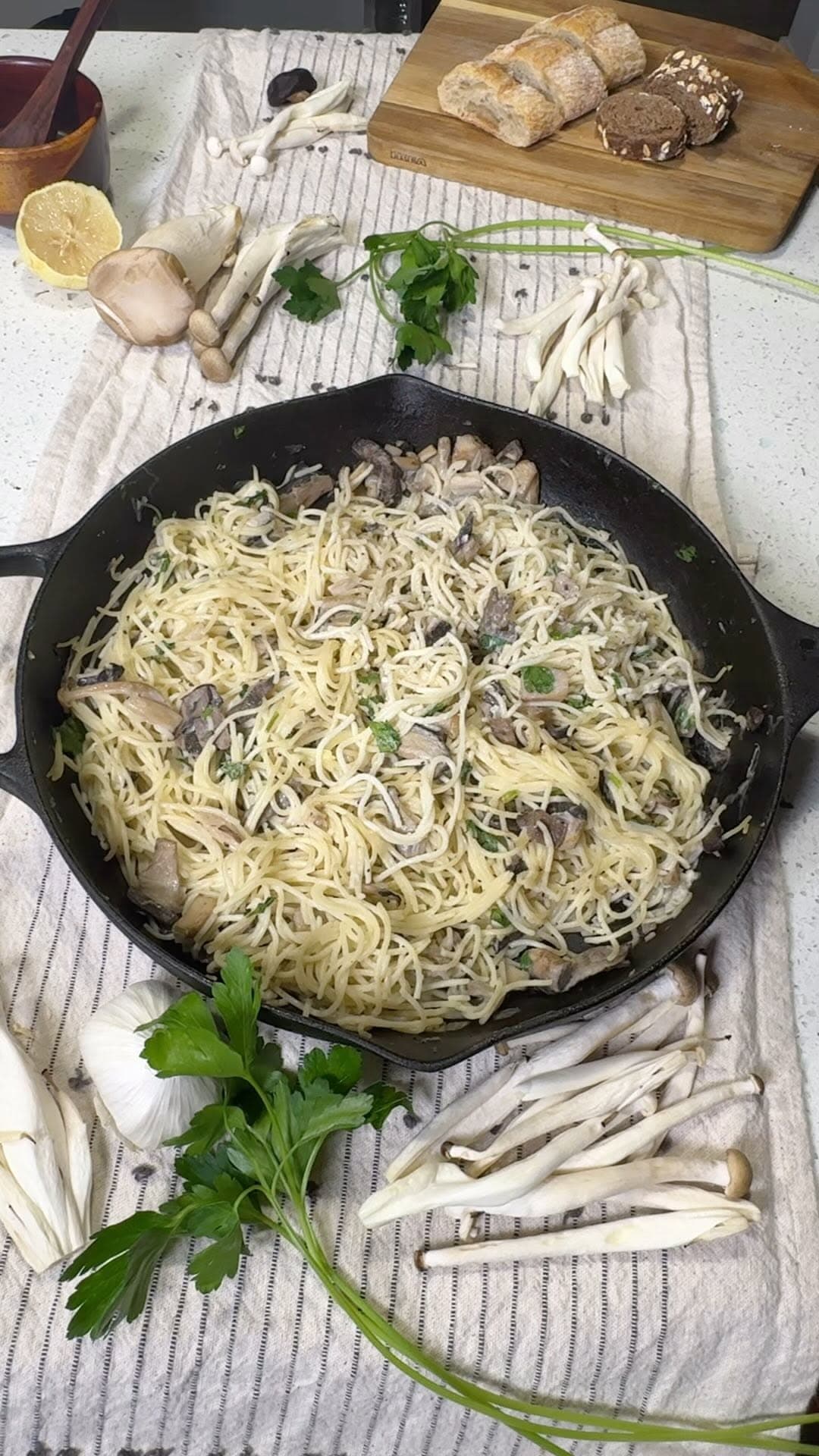 Three-Mushroom Pasta recipe