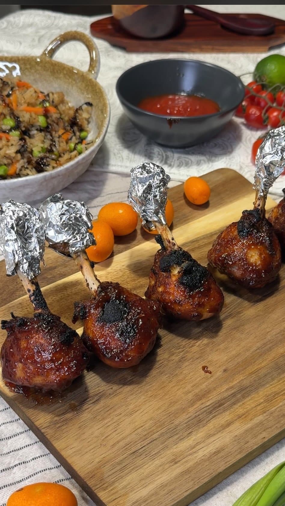 Chicken Lollipops with Barbecue Glaze recipe