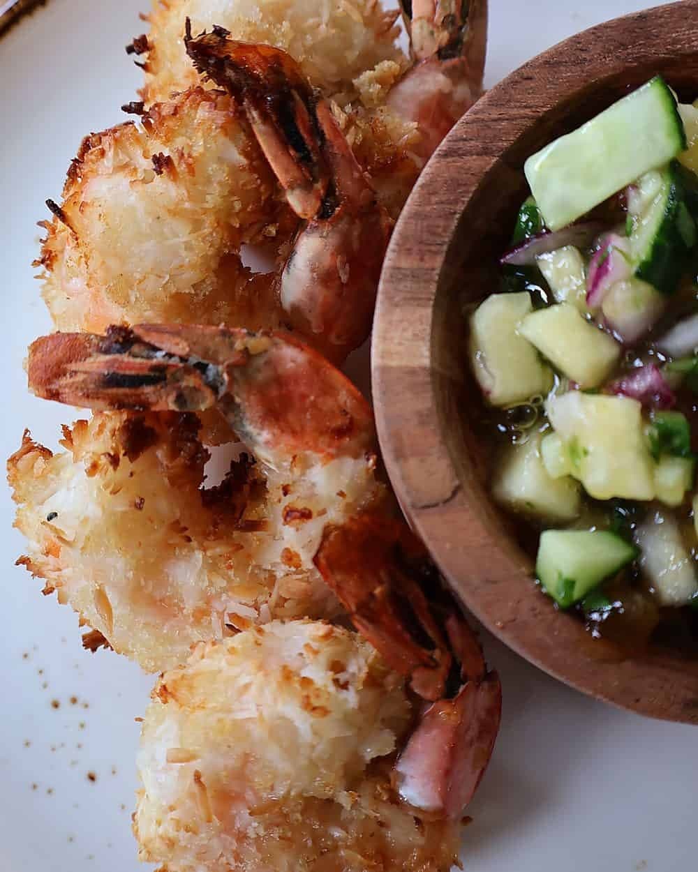 Air Fryer Coconut Shrimp with Pineapple Salsa recipe