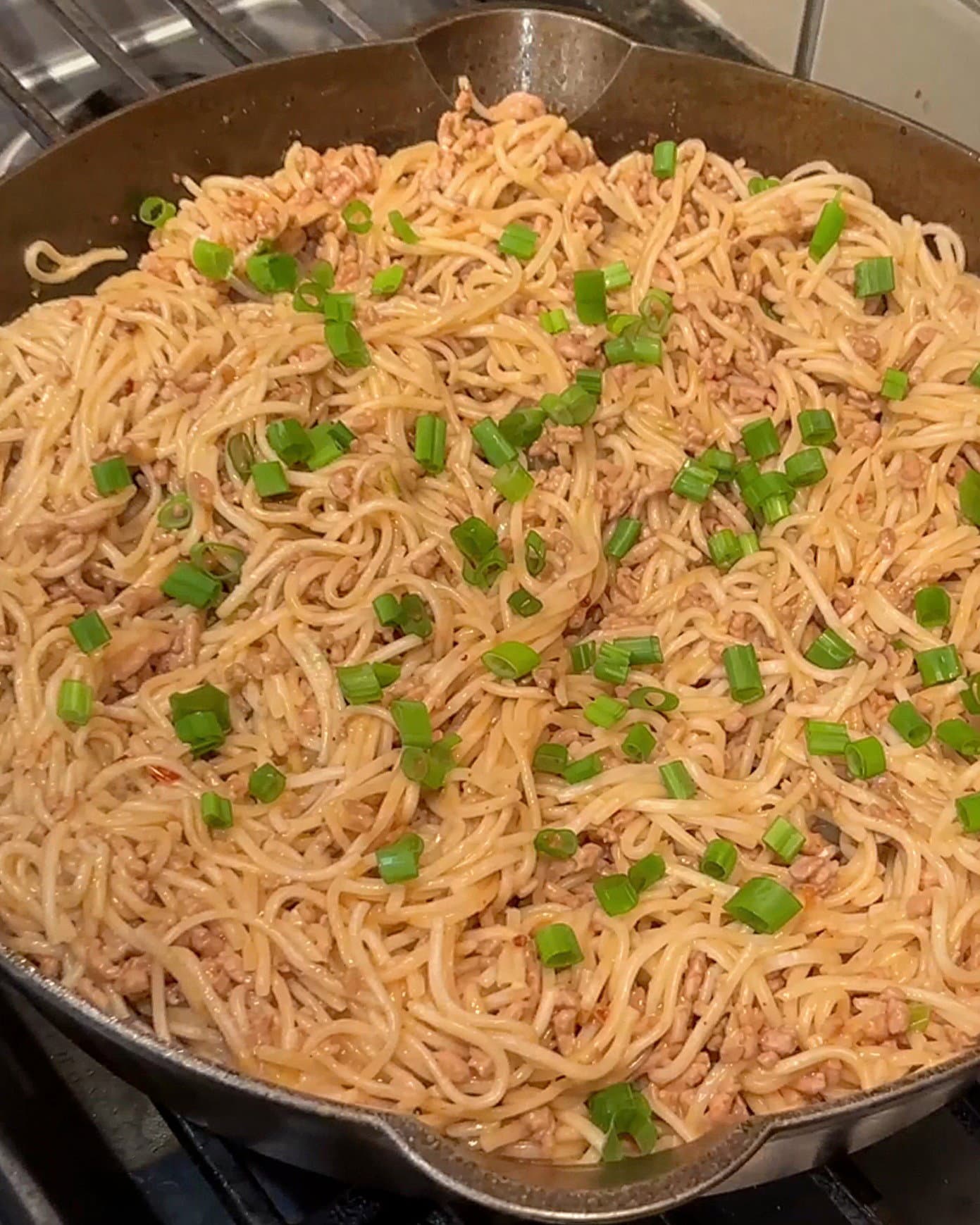 Lazy Dan-Dan Ground Pork Noodles recipe