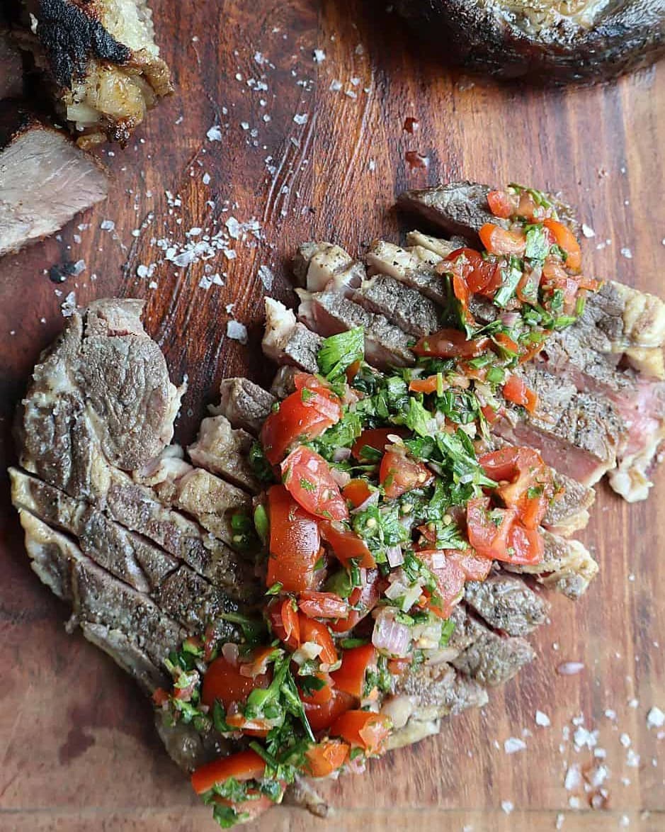 Sous Vide Ribeye with Tomato Chimichurri recipe