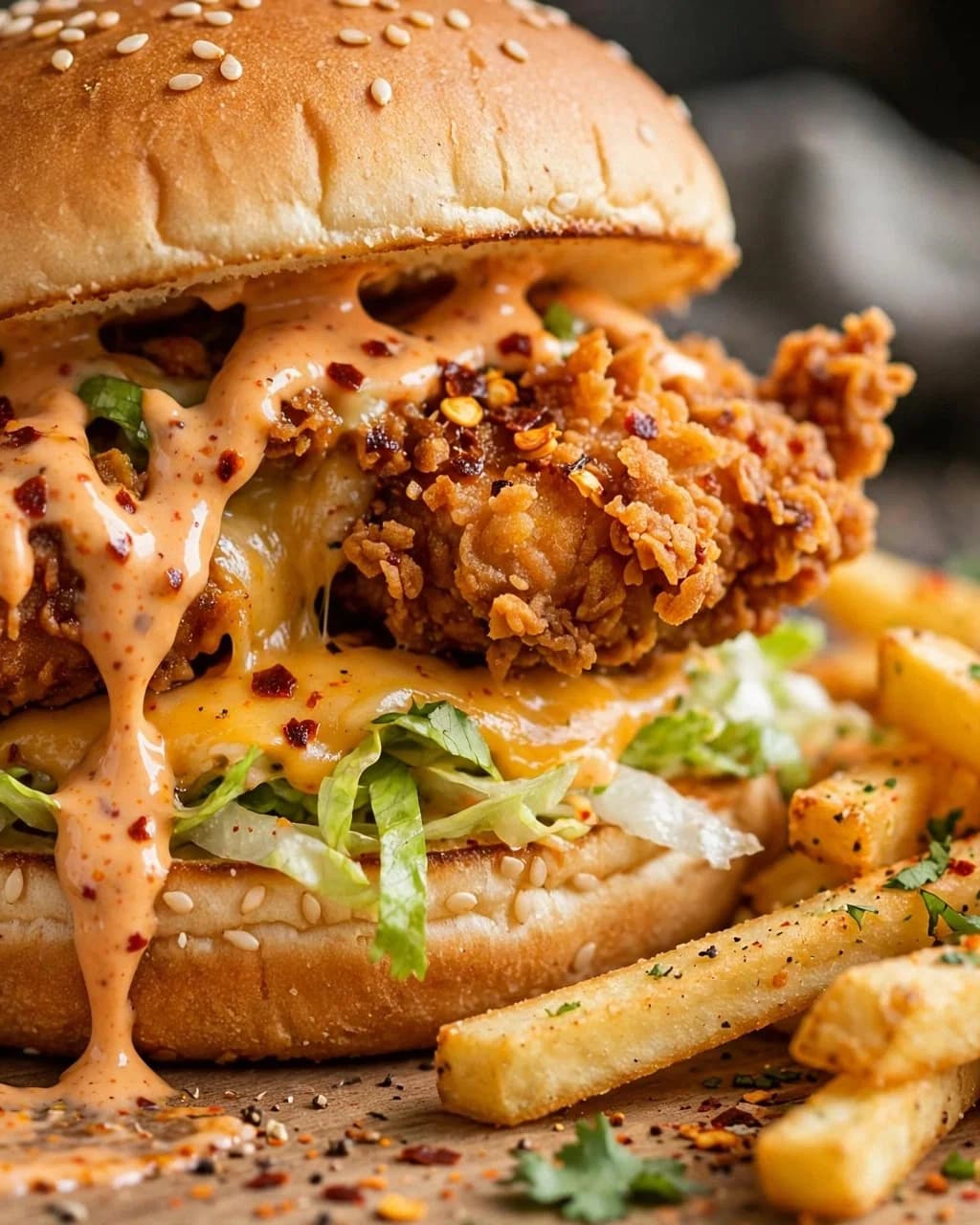 Crispy Chicken Zinger Burger with Secret Sauce recipe