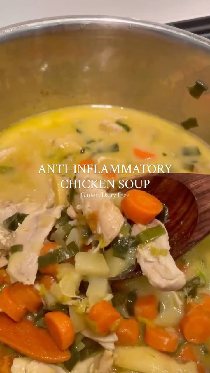 GF/DF Anti-Inflammatory Turmeric + Ginger Chicken Soup recipe