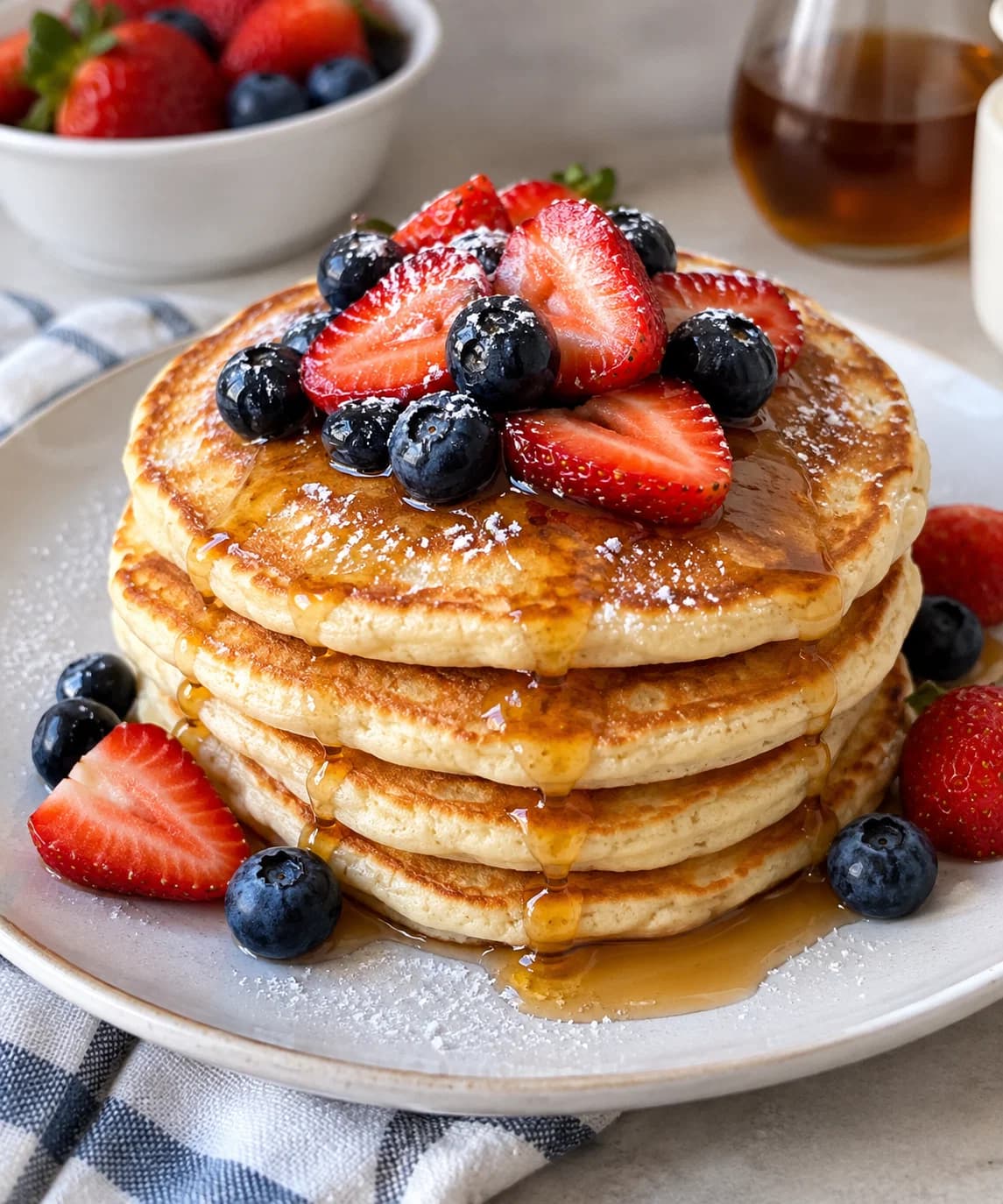 Easy Fluffy Homemade Pancakes recipe