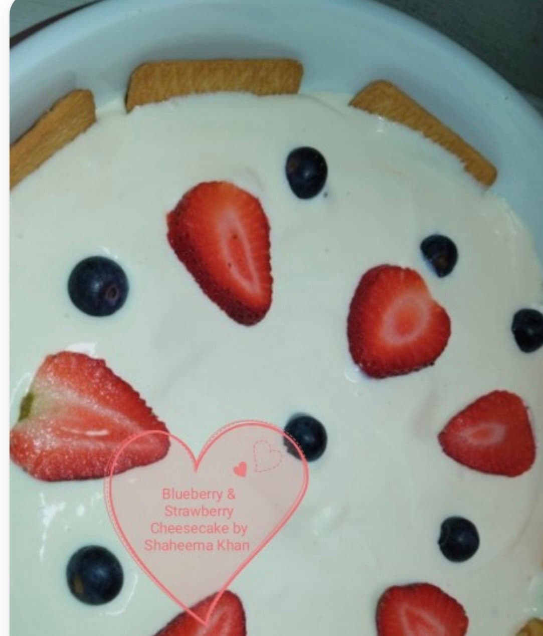 Blueberry & Strawberry Cheesecake recipe