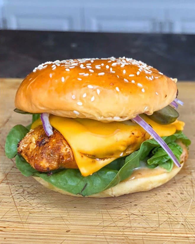 High Protein Grilled Chicken Burger recipe