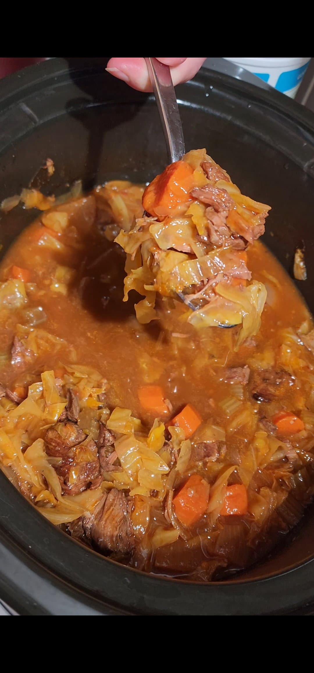 Slow Cooked Beef Stew with Cabbage recipe