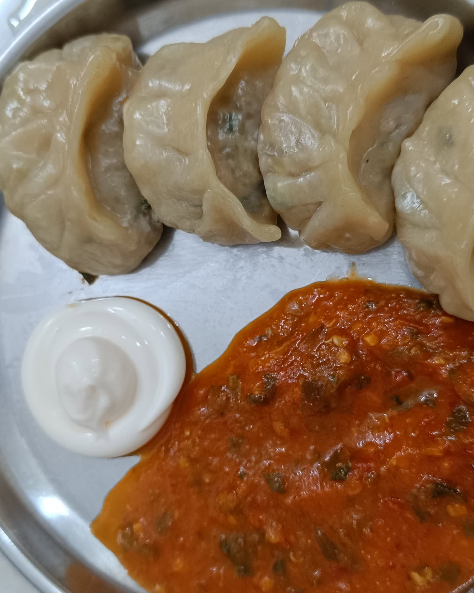 Veg Momos with Spicy Red Chutney recipe