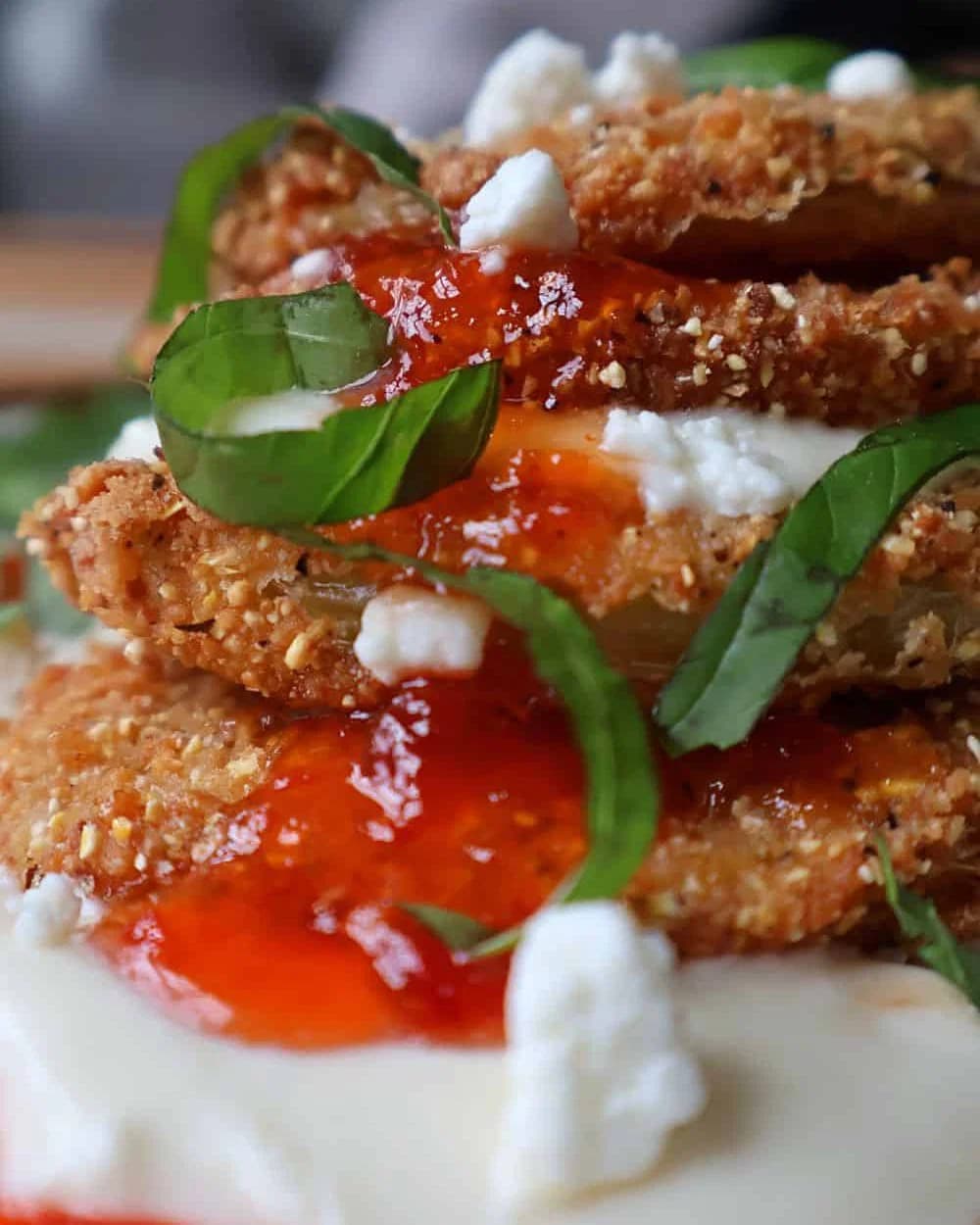 Southern Fried Green Tomatoes with Whipped Goat Cheese recipe