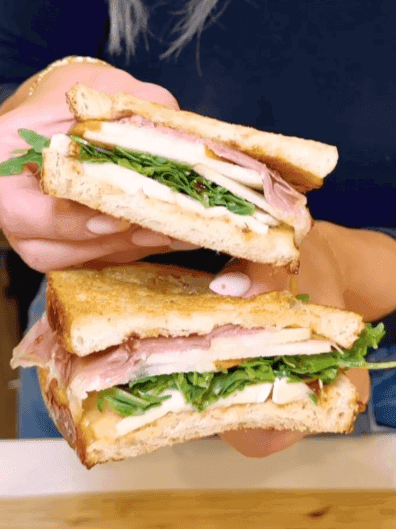 Grilled Pear and Brie Prosciutto Sandwich recipe