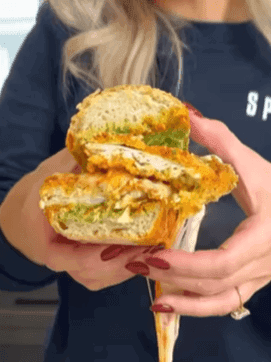 Cheesy Chicken Parmesan Pesto Sandwich recipe