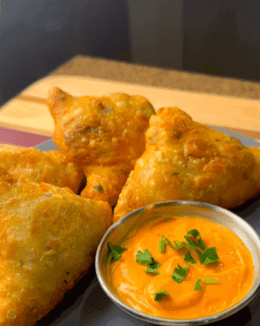 Korean Fried Chicken Samosas with Spicy Mayo recipe