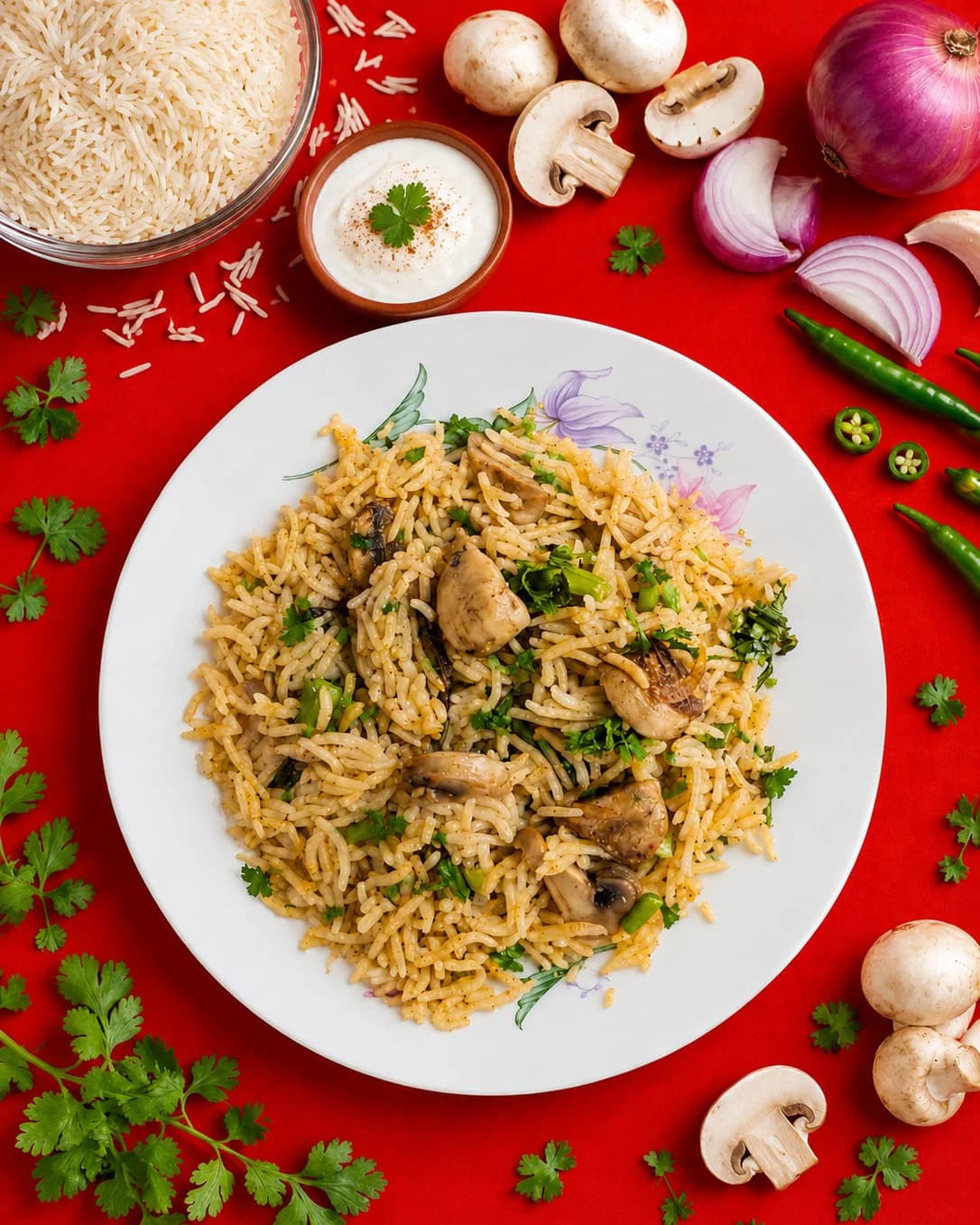 Homestyle Mushroom Biryani recipe