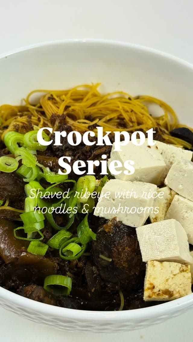 Shaved Ribeye with Rice Noodles & Mushrooms recipe